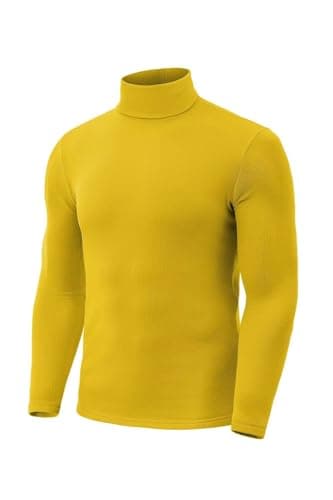 Zengjo Mens Turtleneck Thermal Base Layer(Yellow,XXL) — view 4