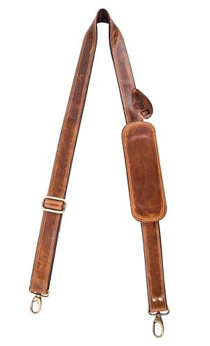 Leather Bag Shoulder Strap, Men Messenger Bags Strap Replacement (Caramel)