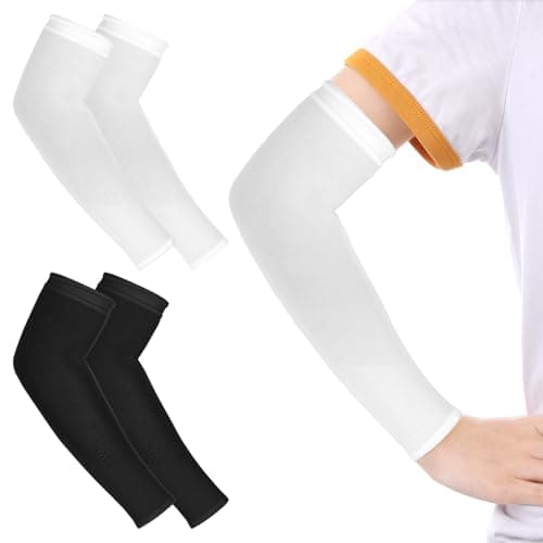 Yolev 2 Pairs Arm Sleeves for Kids UV Sun Protection Sleeves Compression Sleeves for Boys Girls