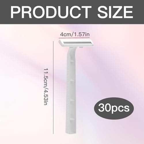 30 PCS Women's Razors for Shaving, Bikini Razors with 2 Stainless Steel Blades and Lightweight Handles Lubricating Strip Gentle Protected Manual Hair Removers Multipurpose for Camping Travel Home — view 2