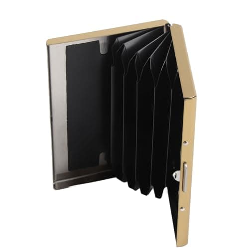 Credit Card Holder with Elegant Brushed Stainless Steel Design for Business Cards and Wallets for Men and Women (Stainless Steel Card Holder 6 Cards Gold) — view 5