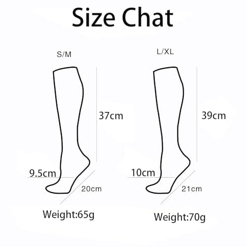 5 Pairs Compression Socks for Women & Men, Knee-High Athletic Support, Breathable Flight Socks Running Socks for Sports Flying Travel Running Green-S/M — view 4