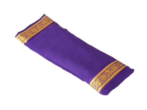 Yoga United 100% Cotton. Lavender and Linseed Eye Pillow for Yoga, Relaxation, Meditation, Travel and Gift or Tired Eyes, and Headaches - purple