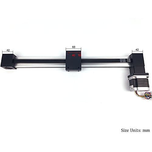 TEN-HIGH 400mm 15.75inch Travel Length, linear guide slide module Leather belt 3M with 17 Nema 42 stepper motor, XP series Leather belt 3M Linear module sliding table Motion system. — view 2