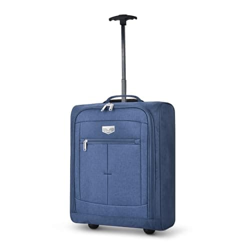 LUGG Cabin Size Lightweight Luggage - Durable 600D Polyester Snowflake Push Up Trolley - Solid Wheels - Easyjet, Ryanair, British Airways - Airway Locker (45x36x20cm)