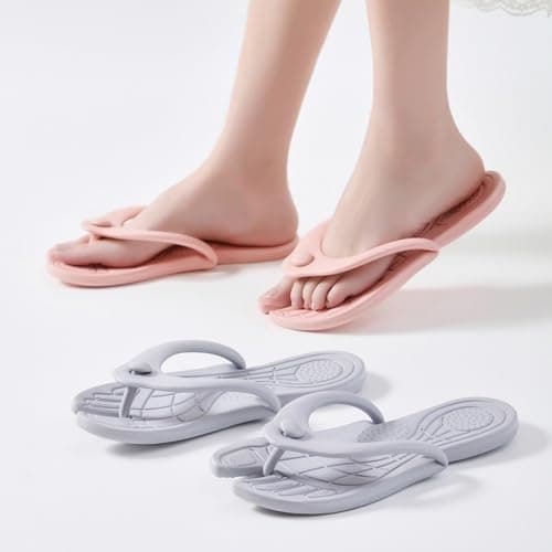 swimming shoes for women,Foldable Flip Flops Travel Slippers Shower Bathroom Shoes Lightweight Folding Slides Sandals Portable Hotel Spa Indoor Pool Slipper Waterproof Quick Drying Beach Slippers — view 6