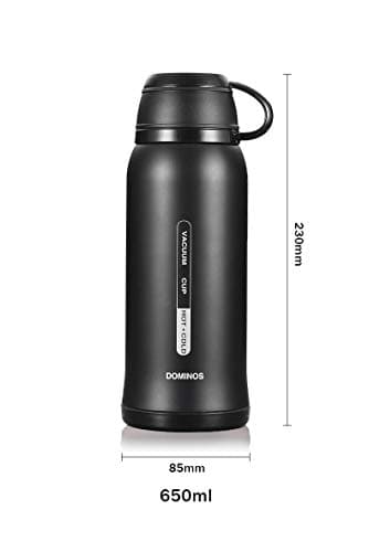 Y·J&H Double Walled Vacuum Insulated Bottle with Cup - Stainless Steel Thermo Flask - Reusable Drinking Water Bottles BPA Free - for Kids & Adult, Sports, Outdoor, Office - 650ml Blue — view 6