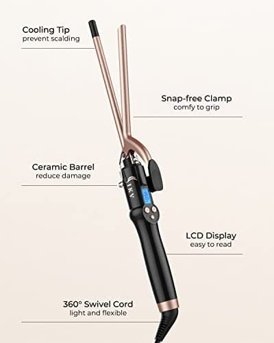 9mm Thin Curling Tong Extra Long Barrel,110-210°C,Micro Spiral Curls — view 6