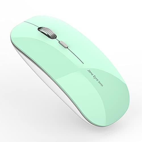 Uiosmuph Q5 Wireless Mouse, Silent Rechargeable Mice for Laptop Slim- Mint