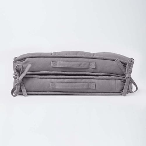 HOMESCAPES Grey Travel Booster Cushion Large Firm 50cm Square Seat Pad and Backrest Luxury Thick Soft Charcoal Grey Cotton Supportive Car Cushion For The Elderly, Post-Operative and Lumbar Support — view 6