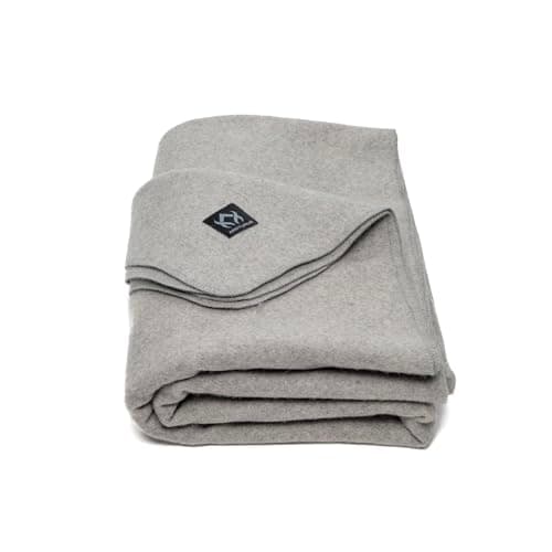 Arcturus Military Wool Blanket - 4.5 lbs, Warm, Thick, Washable, Large 64" x 88" - Great for Camping, Outdoors, Sporting Events, and Survival Kits (Stone Gray)
