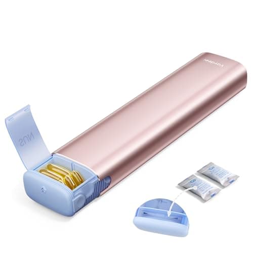 Vaydeer Metal 7 Day Pill Organiser, Once Daily, with Desiccant, Rose Gold