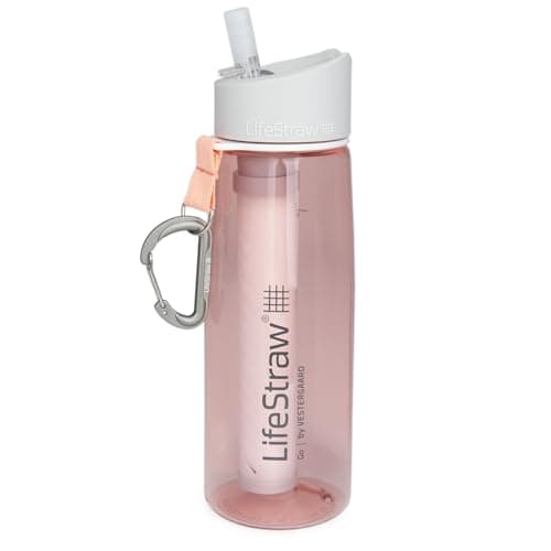 LifeStraw Go 2-Stage 22oz Water Bottle with Filter, Coral