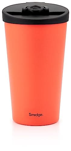 Smidge Travel Cup - 355ml, Coral, Stainless Steel, Leakproof, Insulated, Hot & Cold Drinks, BPA Free — view 2