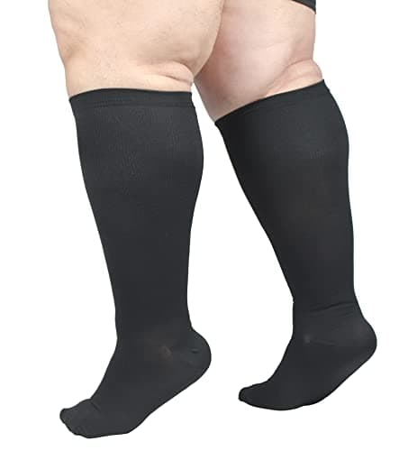 Plus Size Compression Socks Wide Calf for Women and Men,Flight Socks Extra Large Size Circulation Support Recovery for Nurses Running Pregnant Travel 1 Pair — view 4