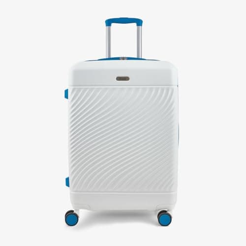 Rock Love Island Medium 75L Hard Shell Suitcase - White & Blue — view 2