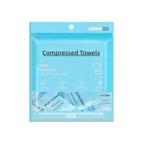 Compressed Towels Set, With 6 Pieces Ultra Absorbent Expandable Design, 30x60cm, Portable Travel Washcloth Tablets, Soft Quick Dry Bath Towels, For Camping Gym Hiking Hotel Beach Travel Use