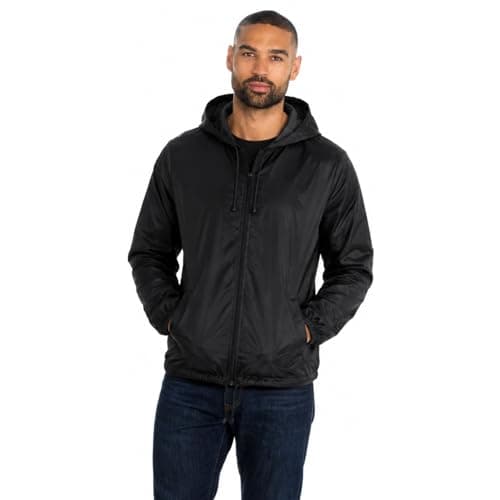 Style It Up Unisex Mens Ladies Water Resistant Plain Raincoat Kagools Jacket Hooded Cagoule (Black, L) — view 4