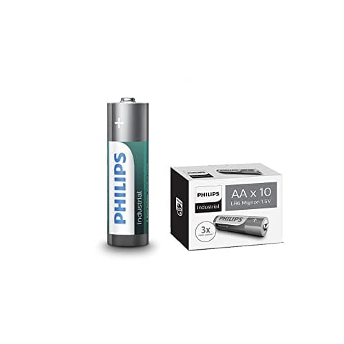 Philips MN1500 LR6 AA Industrial Batteries - Silver/Grey/Turquoise (Pack of 10)