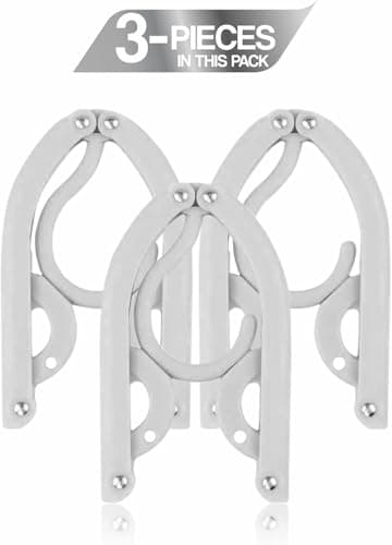 Portable Folding Coat Hangers Foldable Space Saving Travel Clothes Hanger For Clothesline Home Hotel Holiday Camping And Hiking Portable Collapsible Non Slip Plastic For Indoor And Outdoor PACK OF 3 — view 2