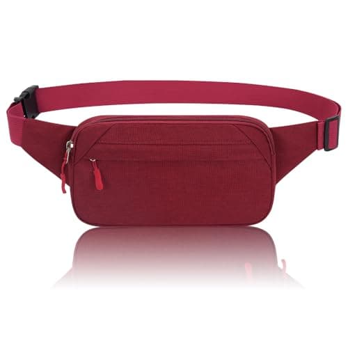 Bumbag Waterproof Bum Bag Waist Fanny Pack Running Belt for Men Women Unisex Bum Bag with Adjustable Belt for Outdoors Workout Hiking Gifts for Ladies Boys (Red)