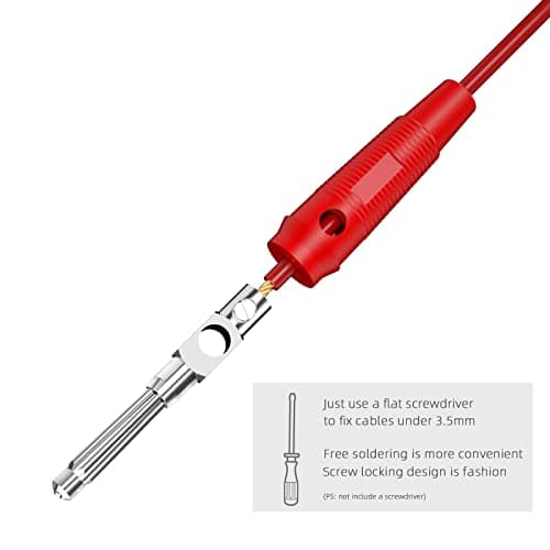 Cleqee 4mm Banana Plugs Stackable Screw Type Solderless 10PCS Red&Black — view 5