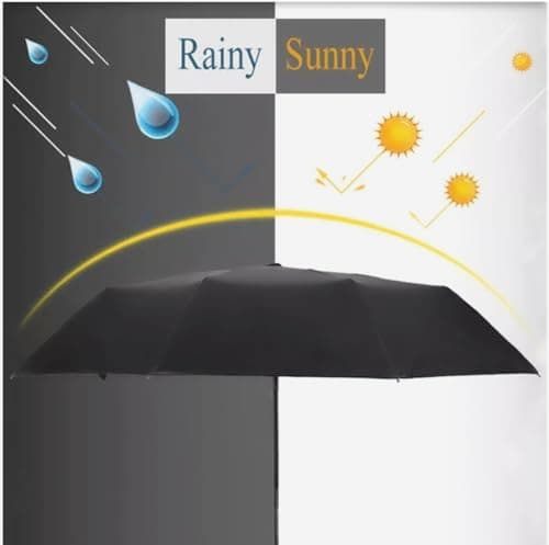 Bodygenix 2 Pack Small Travel Umbrella, Automatic Open/Close – Strong Windproof Folding Umbrellas, Compact 29 cm, Black – Lightweight Unisex with Sleeves — view 4