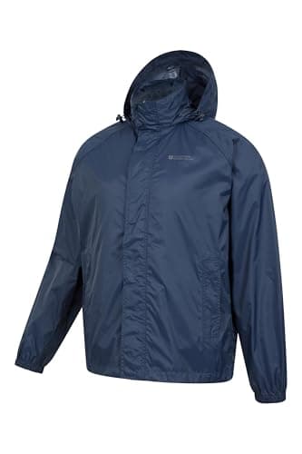 Mountain Warehouse Pakka Mens Waterproof Packable Jacket - Foldaway Hood Jacket, High Vis Mens Coat, Lightweight Rain Jacket - for Wet Weather & Travelling, Navy, XXL — view 6