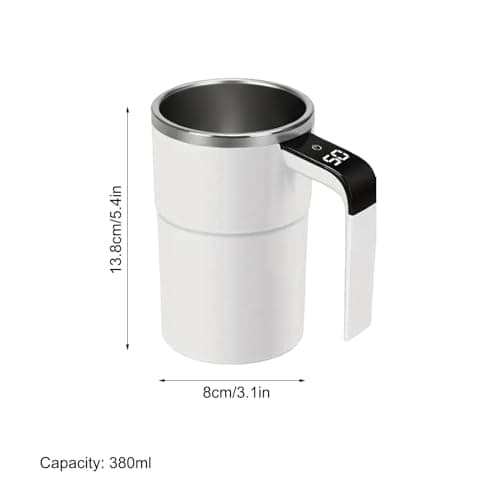 Self Stirring Coffee Mug - 380ml Electric Mixing Cup with Magnetic Stirrer | Rechargeable Mixer Cup with Temperature Display | Travel Office Mug for Coffee/Milk/Protein Powder — view 5