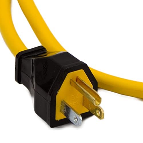 NEMA USA 15A Mains Plug to Yellow 110v CEE Connector Fly Lead. Power Tool American Appliance Hookup Adaptor for Use with Voltage Converter, US Mains Generator (1 Metre) — view 4