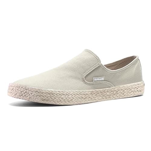 Mens Slip On Canvas Summer Shoes Mens Loafers Trainers Boat Deck Yachting Shoe Casual Pumps Trainer Lightweight Walking Sneaker Breathable Outdoor Trainer Flat Sole Trainer Shoe for Summer Khaki — view 4