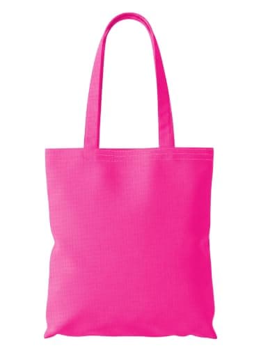 Wonky Line Premium Cotton Tote Bag, Eco-Friendly Shopping Bag, 100% Cotton Canvas, Reusable Grocery Cloth Bag, Extra Strong Long Handle Double Stitched Ideal for Printing (Pink)