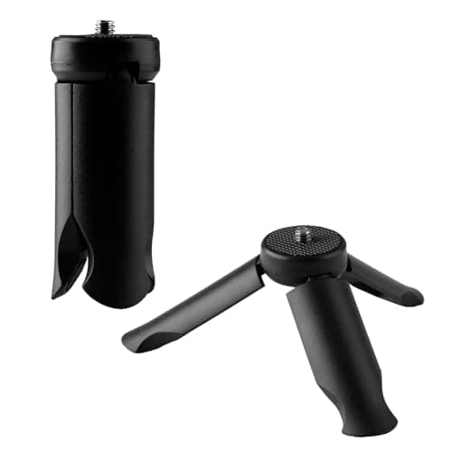 Tabanzhe Mini Tripod Desktop Tripod Stand for Pocket 3 & 2 Camera Portable Small Tabletop Mount with 1/4" Screw Hole for Selfie Stick DLSR Digital Cameras,Black
