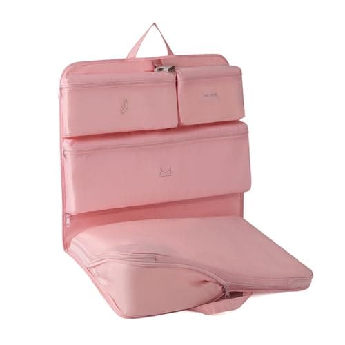 Compression Packing Cubes for Suitcases Packing Cubes Compression Set for Travel Essentials Suitcase Organiser Bags Travel Cubes Camping Storage (Pink)