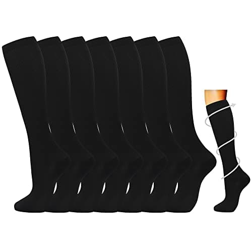7 Pairs Compression Socks for Women & Men 15-20 mmHg is Best Athletic & Medical for Running Flight Travel Nurses