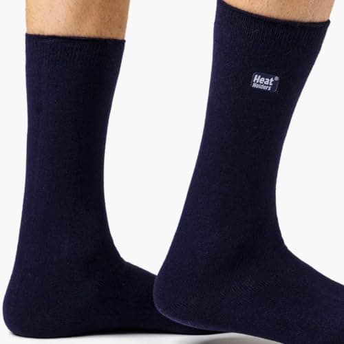 HEAT HOLDERS Ultra Lite - 4 Pair Multipack Mens Thermal Socks | Ultra Thin Warm Socks for Dress Socks in Winter (6-11, Navy) — view 5