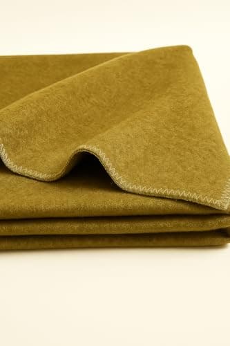 Military Khaki Wool Blanket, 200x155 cm - Heavy Duty Thick Warm and Durable Wool Weighted Throw Blanket for Camping, Hiking, Survival, Emergency Or Travel — view 2