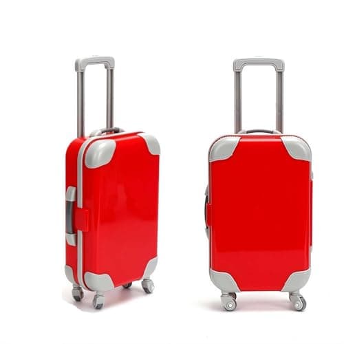 Mini Suitcase Party Favor Box – Small Plastic Luggage Organizer for Candy, Jewelry & Makeup, Tiny Travel Suitcase for Girls Trip Gifts & Doll Decor (1 Pcs) (Red)