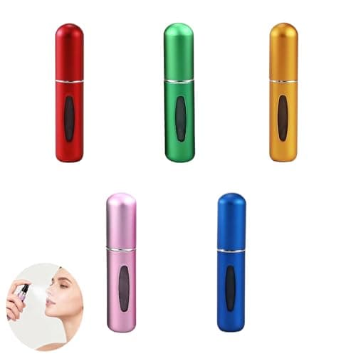LeeQunQ 5 PCS Perfume Travel Bottle, Refillable Perfume Bottle, Portable Mini Spray Travel Bottles, for Purse Handbag Pocket Luggage - Holiday Essentials
