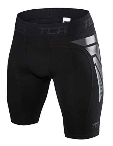 TCA Men's CarbonForce Pro Compression Base Layer Shorts Thermal Under Gear - Black Stealth, M