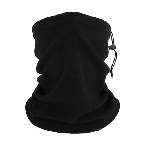 WLLHYF Winter Neck Warmer?Fleece Windproof Face Covering Neck Gaiters Warmer Snoods Face Scarf for Winter Outdoor Ski, Snowboard, Running Cycling?1 Pack Black?