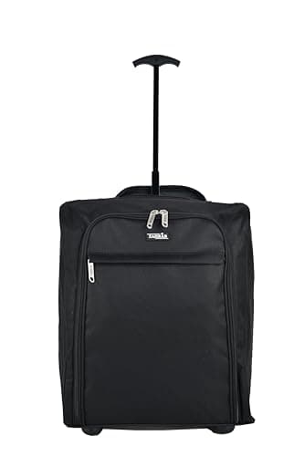 ZAHRAB Easyjet 45x36x20 Underseat Bag Lightweight Hand Luggage Cabin Bag Trolley with Wheels Flight Bags Suit Case (Black) — view 5