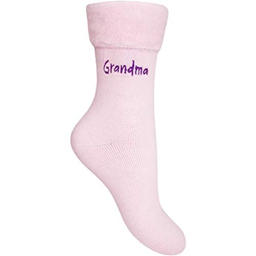 Ladies' Soft & Chunky Thermal Grandma Winter Bed Socks (Pink)