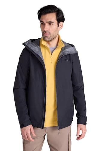Mountain Warehouse Aerovent Men’s Waterproof Packable 2.5 Layer Jacket Black XL