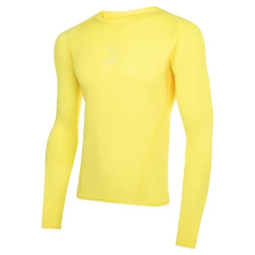 LION SPORTSWEAR Men's Football Compression Base Layer Long Sleeve Shirt – Performance Sports Top for All-Year Training - Yellow | 7 Years - 9 Years — view 3