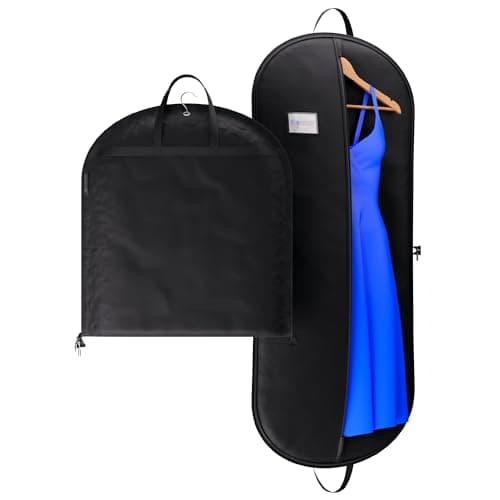 Hangerworld 54 Inch Zipped Black Suit Cover Travel Carrier Bag with Handles – Full-Length Zip and Secure Closure for On-The-Go — view 2