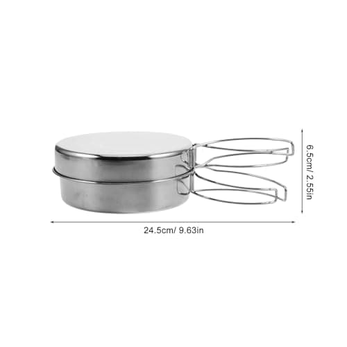 BESPORTBLE Camping Cookware Pot with Lid and Folding Handle Stainless Steel — view 2