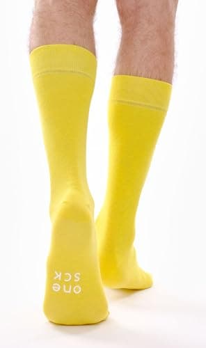 ONESCK Super Soft Cotton Dress Socks, Yellow, 7-12 — view 6