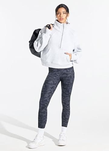 Willit Women's Fleece Lined Leggings Thermal Winter Pants High Waisted Warm Yoga Trousers with Pockets Black Camo M — view 6
