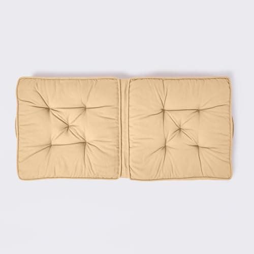 HOMESCAPES Beige Travel Booster Cushion Large Firm 50 cm Square Seat Pad and Backrest Luxury Thick Soft Taupe Cotton Supportive Car Cushion For The Elderly, Post-Operative and Lumbar Support — view 3